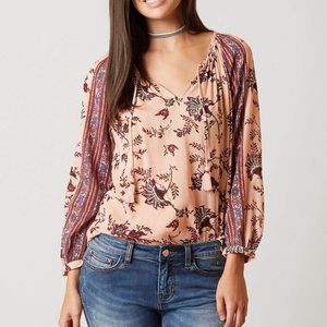 Lucky Brand Floral Peasant Top